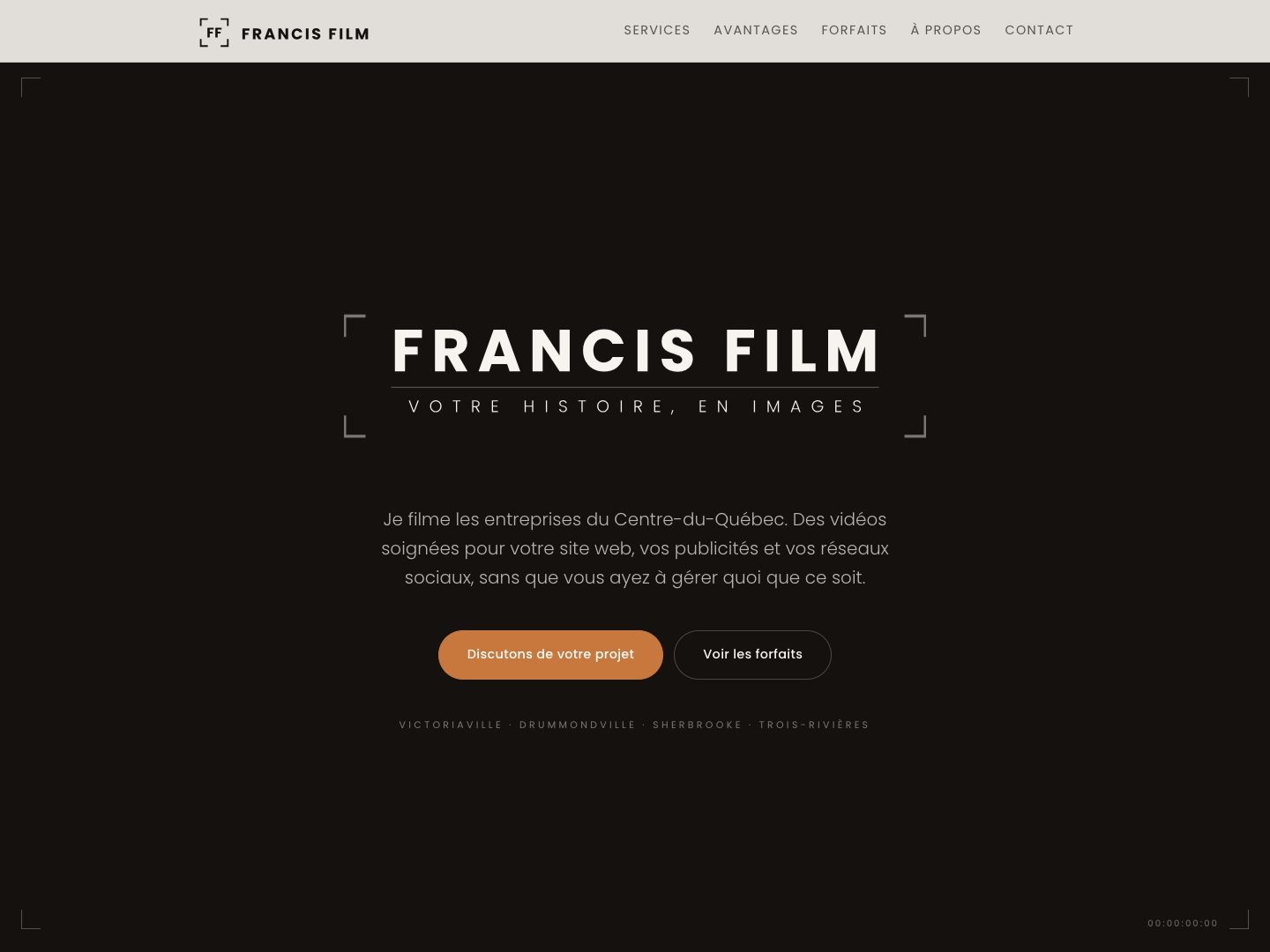 Site web de Francis Film, vidéaste