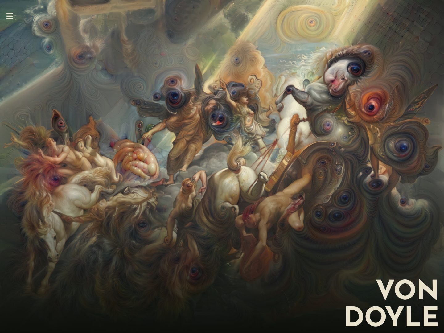 Page d’accueil du site de Von Doyle, artiste visuel